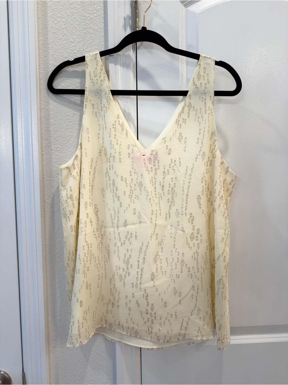 Lily Pulitzer - Florin reversible Cream V-Neck Sleeveless Sequin Tank Top